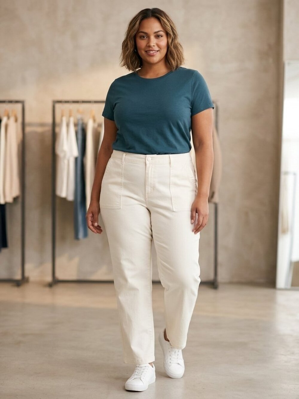 Sonoma Plus Size High Rise Wide Leg White Jeans NWT 24W